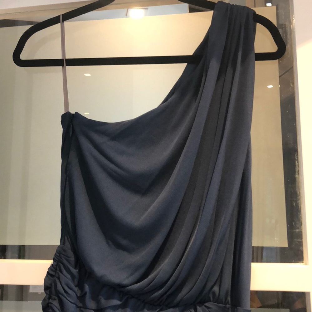 Halston Heritage Small Navy One shoulder dress